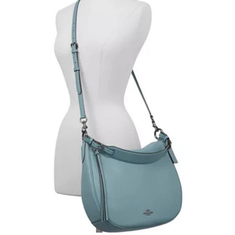 Coach Sutton Hobo Polished Pebble Leather Bag Purse Marine Blue style 35593 - Picture 2 of 14